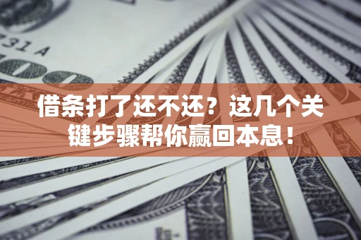 济南借条打了还不还？这几个关键步骤帮你赢回本息！